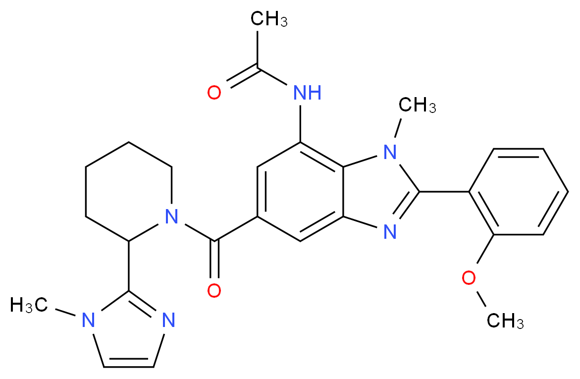 N-(2-(2-methoxyphenyl)-1-methyl-5-{[2-(1-methyl-1H-imidazol-2-yl)-1-piperidinyl]carbonyl}-1H-benzimidazol-7-yl)acetamide_Molecular_structure_CAS_)