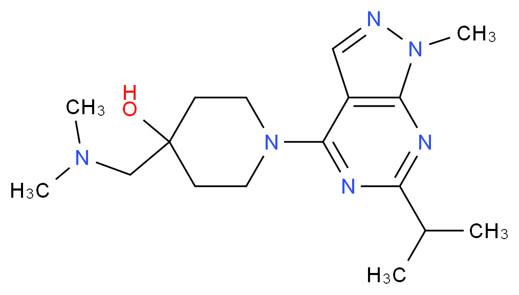 4-[(dimethylamino)methyl]-1-(6-isopropyl-1-methyl-1H-pyrazolo[3,4-d]pyrimidin-4-yl)-4-piperidinol_Molecular_structure_CAS_)