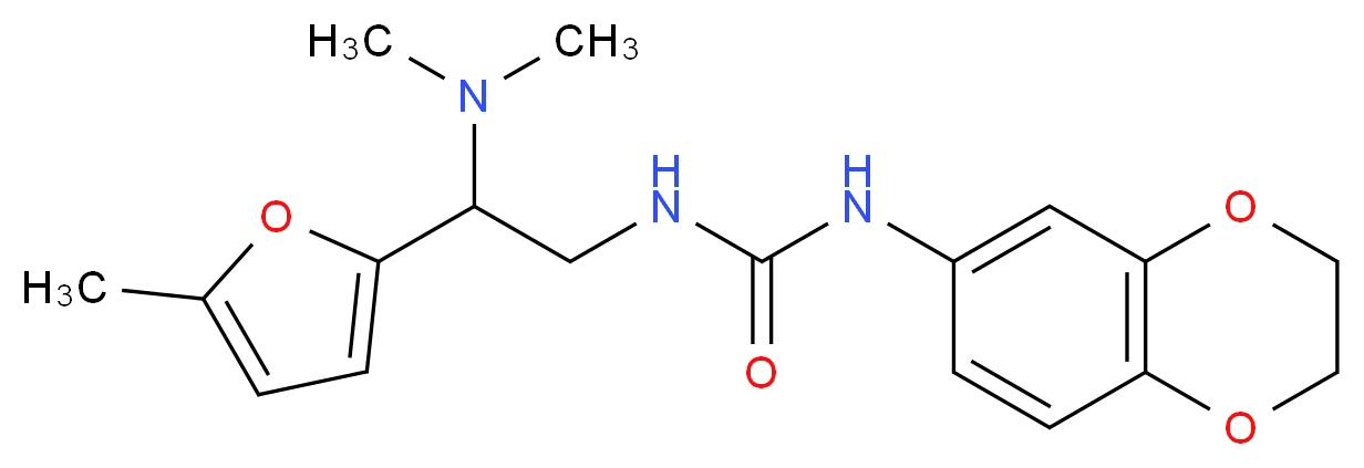 N-(2,3-dihydro-1,4-benzodioxin-6-yl)-N'-[2-(dimethylamino)-2-(5-methyl-2-furyl)ethyl]urea_Molecular_structure_CAS_)