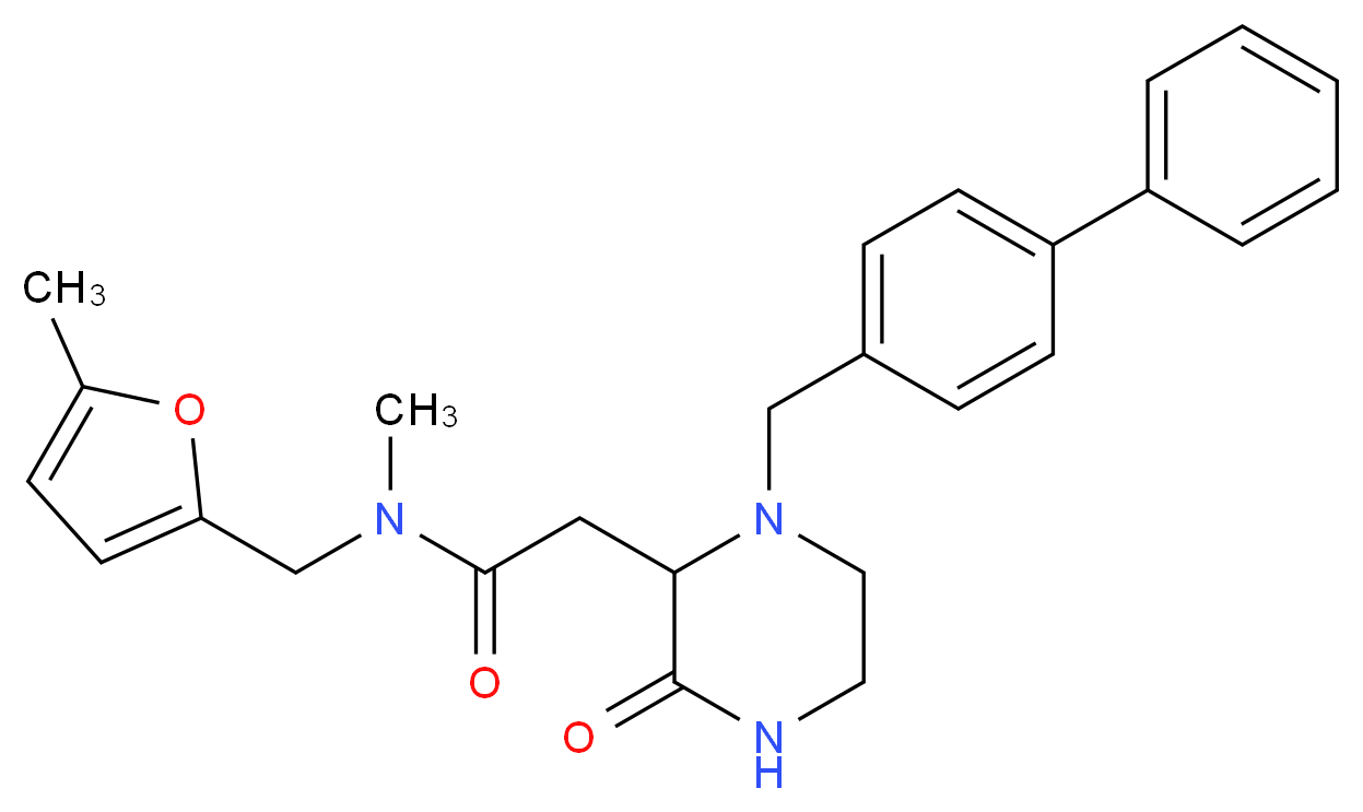 2-[1-(4-biphenylylmethyl)-3-oxo-2-piperazinyl]-N-methyl-N-[(5-methyl-2-furyl)methyl]acetamide_Molecular_structure_CAS_)