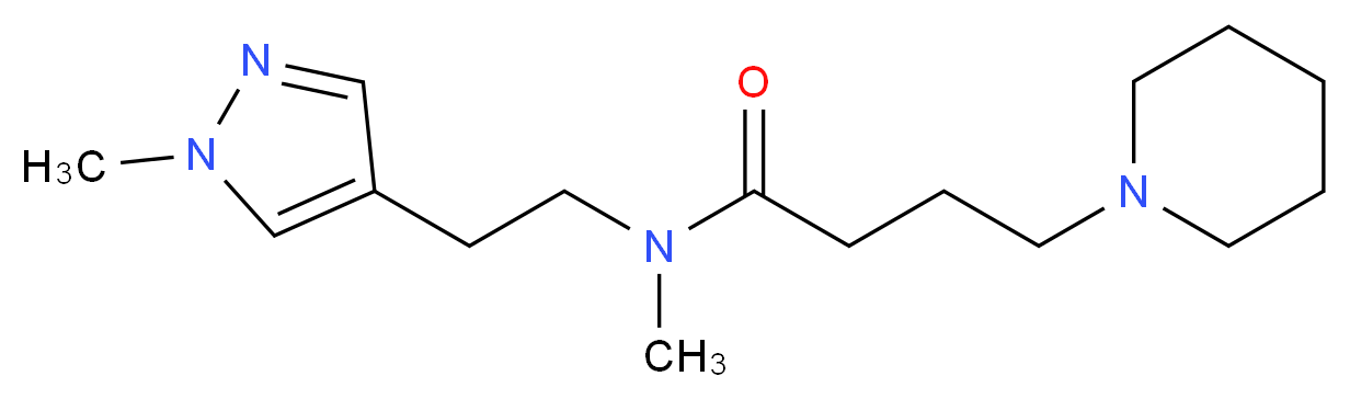 N-methyl-N-[2-(1-methyl-1H-pyrazol-4-yl)ethyl]-4-(1-piperidinyl)butanamide_Molecular_structure_CAS_)