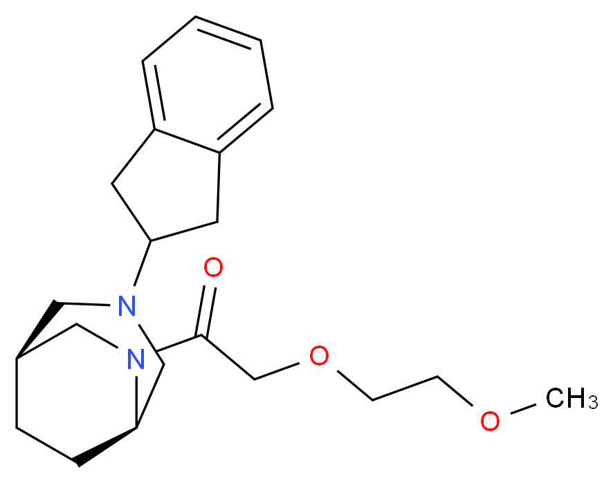 (1S*,5R*)-3-(2,3-dihydro-1H-inden-2-yl)-6-[(2-methoxyethoxy)acetyl]-3,6-diazabicyclo[3.2.2]nonane_Molecular_structure_CAS_)