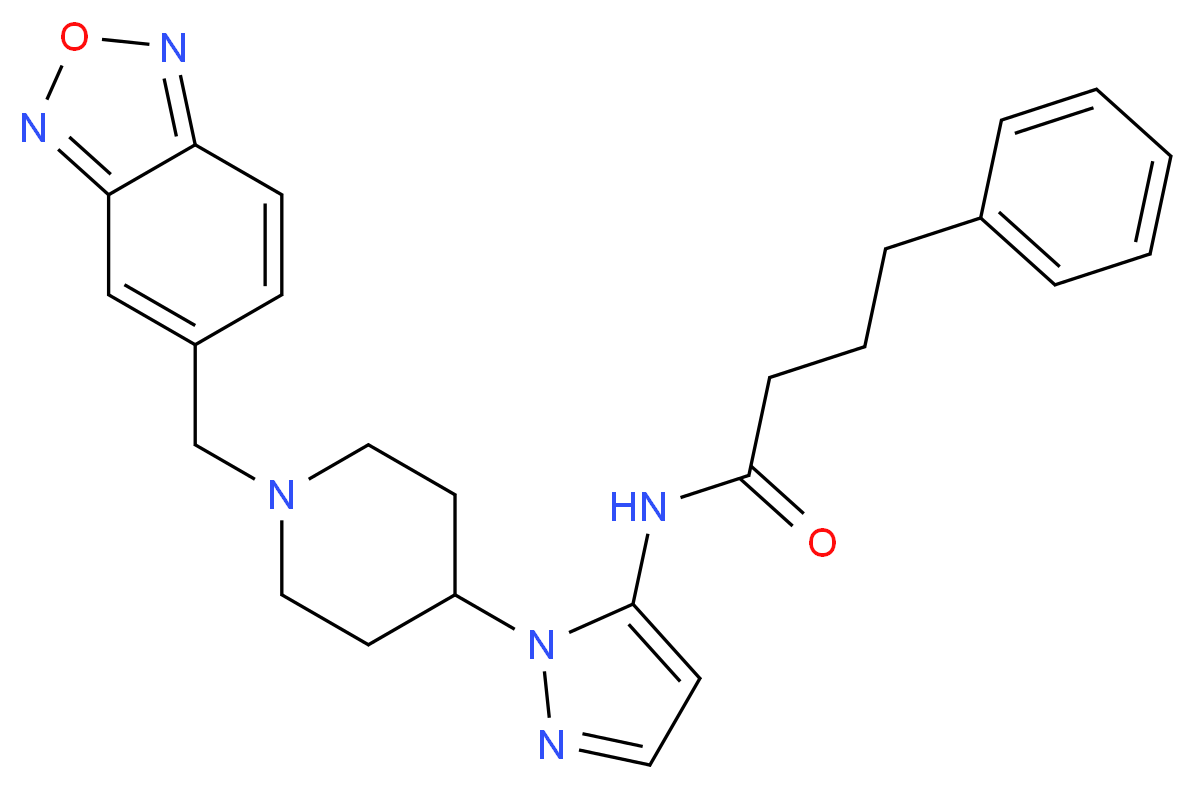 N-{1-[1-(2,1,3-benzoxadiazol-5-ylmethyl)-4-piperidinyl]-1H-pyrazol-5-yl}-4-phenylbutanamide_Molecular_structure_CAS_)