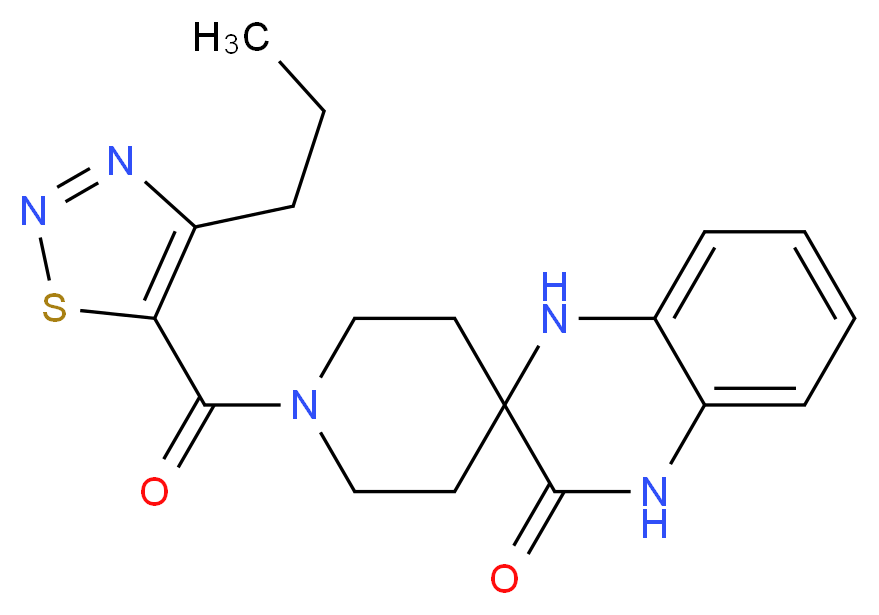 1-[(4-propyl-1,2,3-thiadiazol-5-yl)carbonyl]-1',4'-dihydro-3'H-spiro[piperidine-4,2'-quinoxalin]-3'-one_Molecular_structure_CAS_)
