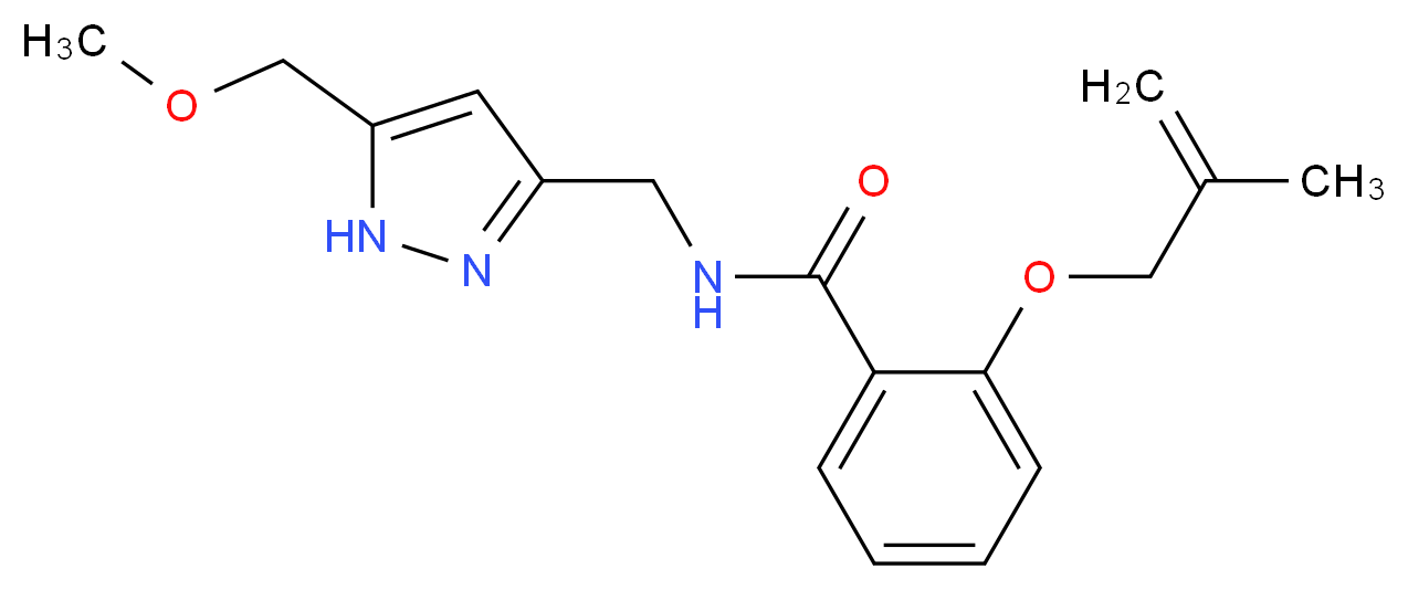 N-{[5-(methoxymethyl)-1H-pyrazol-3-yl]methyl}-2-[(2-methylprop-2-en-1-yl)oxy]benzamide_Molecular_structure_CAS_)