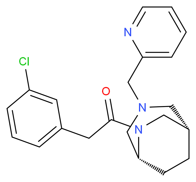 (1S*,5R*)-6-[(3-chlorophenyl)acetyl]-3-(2-pyridinylmethyl)-3,6-diazabicyclo[3.2.2]nonane_Molecular_structure_CAS_)