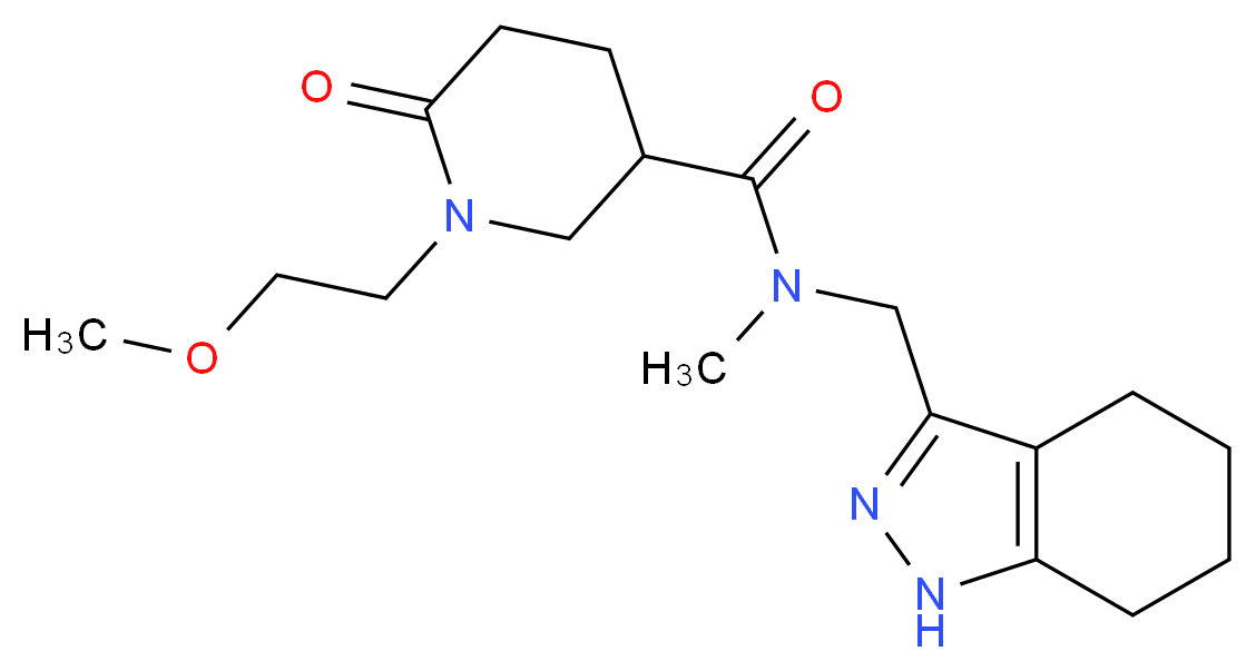 1-(2-methoxyethyl)-N-methyl-6-oxo-N-(4,5,6,7-tetrahydro-1H-indazol-3-ylmethyl)-3-piperidinecarboxamide_Molecular_structure_CAS_)
