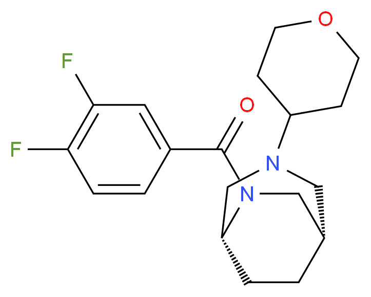 (1S*,5R*)-6-(3,4-difluorobenzoyl)-3-(tetrahydro-2H-pyran-4-yl)-3,6-diazabicyclo[3.2.2]nonane_Molecular_structure_CAS_)