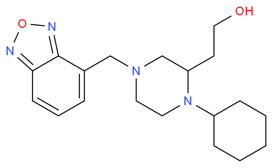 2-[4-(2,1,3-benzoxadiazol-4-ylmethyl)-1-cyclohexyl-2-piperazinyl]ethanol_Molecular_structure_CAS_)