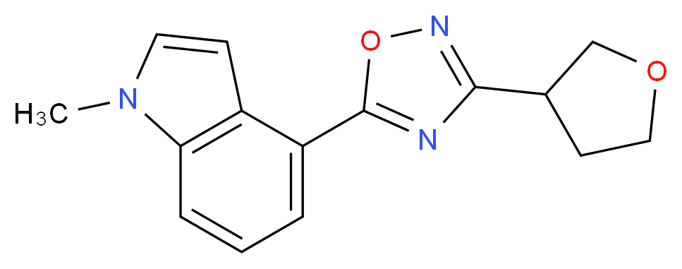 1-methyl-4-[3-(tetrahydrofuran-3-yl)-1,2,4-oxadiazol-5-yl]-1H-indole_Molecular_structure_CAS_)
