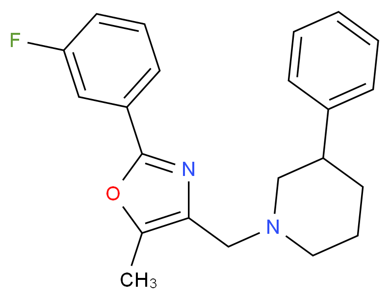 1-{[2-(3-fluorophenyl)-5-methyl-1,3-oxazol-4-yl]methyl}-3-phenylpiperidine_Molecular_structure_CAS_)