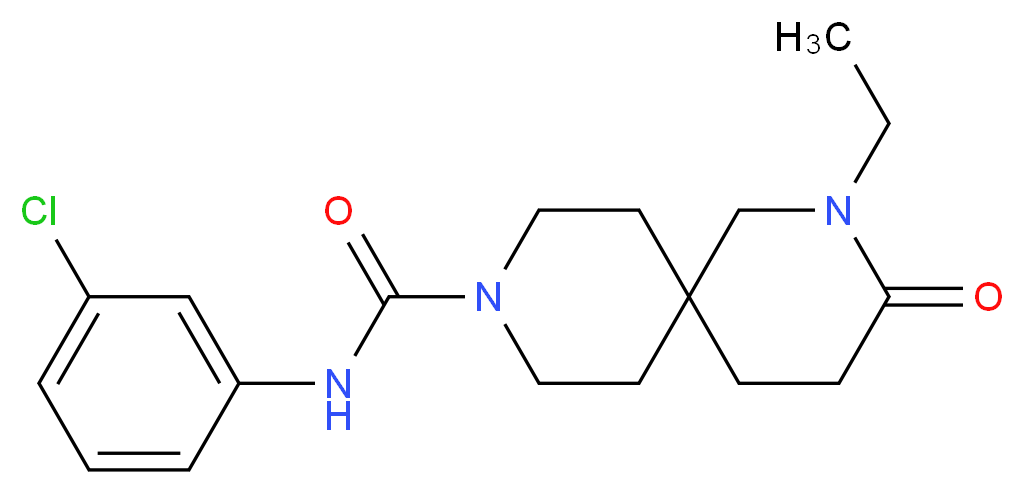 N-(3-chlorophenyl)-2-ethyl-3-oxo-2,9-diazaspiro[5.5]undecane-9-carboxamide_Molecular_structure_CAS_)