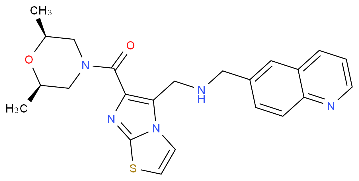 1-(6-{[(2R*,6S*)-2,6-dimethyl-4-morpholinyl]carbonyl}imidazo[2,1-b][1,3]thiazol-5-yl)-N-(6-quinolinylmethyl)methanamine_Molecular_structure_CAS_)