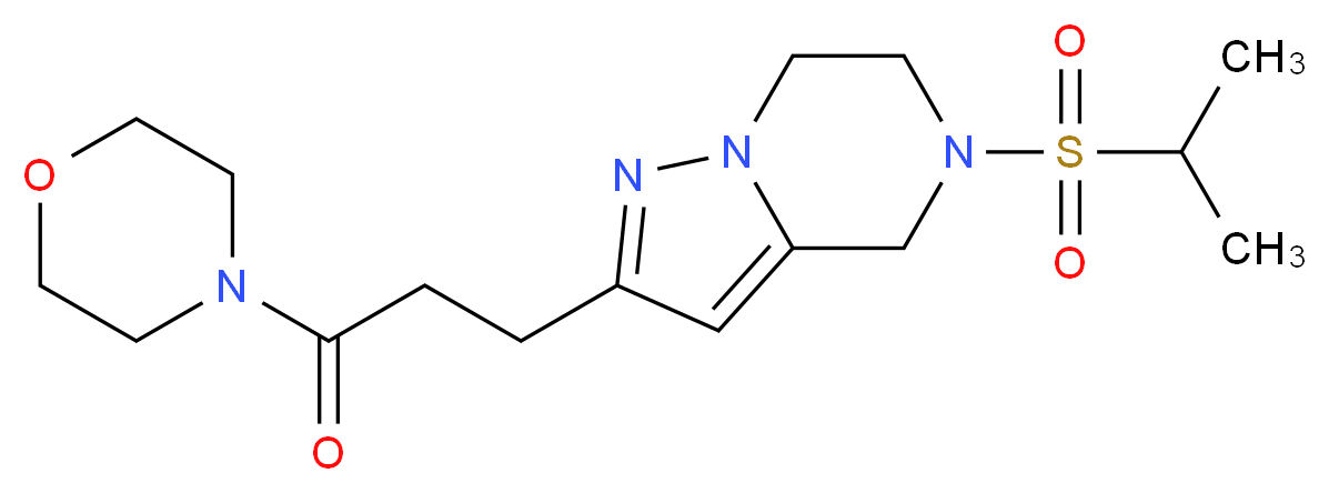 5-(isopropylsulfonyl)-2-[3-(4-morpholinyl)-3-oxopropyl]-4,5,6,7-tetrahydropyrazolo[1,5-a]pyrazine_Molecular_structure_CAS_)