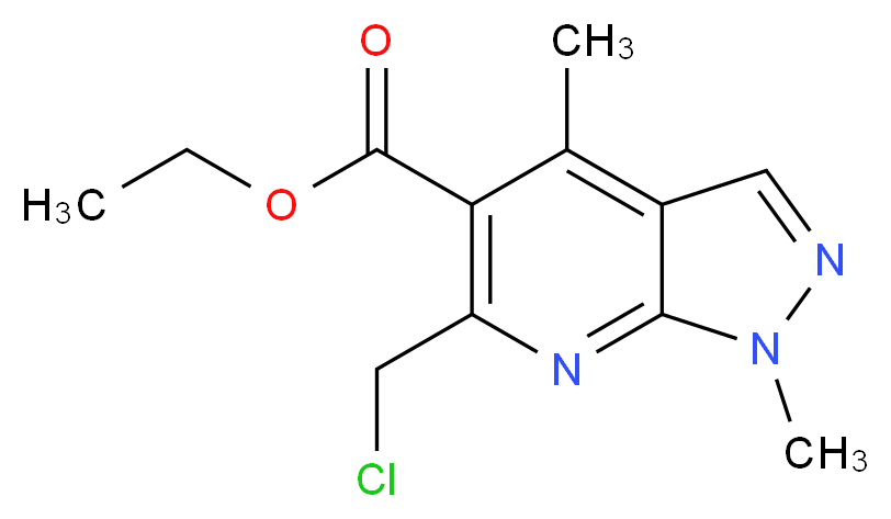ethyl 6-(chloromethyl)-1,4-dimethyl-1H-pyrazolo[3,4-b]pyridine-5-carboxylate_Molecular_structure_CAS_)
