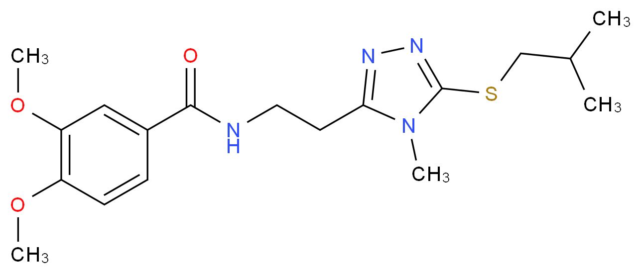 N-{2-[5-(isobutylthio)-4-methyl-4H-1,2,4-triazol-3-yl]ethyl}-3,4-dimethoxybenzamide_Molecular_structure_CAS_)