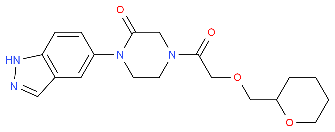 1-(1H-indazol-5-yl)-4-[(tetrahydro-2H-pyran-2-ylmethoxy)acetyl]-2-piperazinone_Molecular_structure_CAS_)