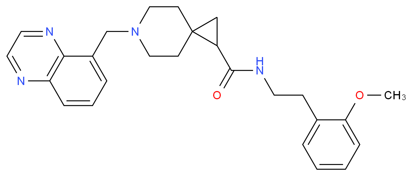N-[2-(2-methoxyphenyl)ethyl]-6-(5-quinoxalinylmethyl)-6-azaspiro[2.5]octane-1-carboxamide_Molecular_structure_CAS_)