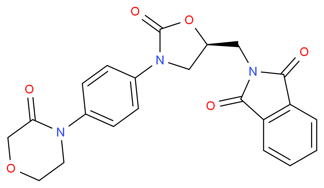 (S)-2-((2-Oxo-3-(4-(3-oxomorpholino)phenyl)oxazolidin-5-yl)methyl)isoindoline-1,3-dione_Molecular_structure_CAS_446292-08-6)