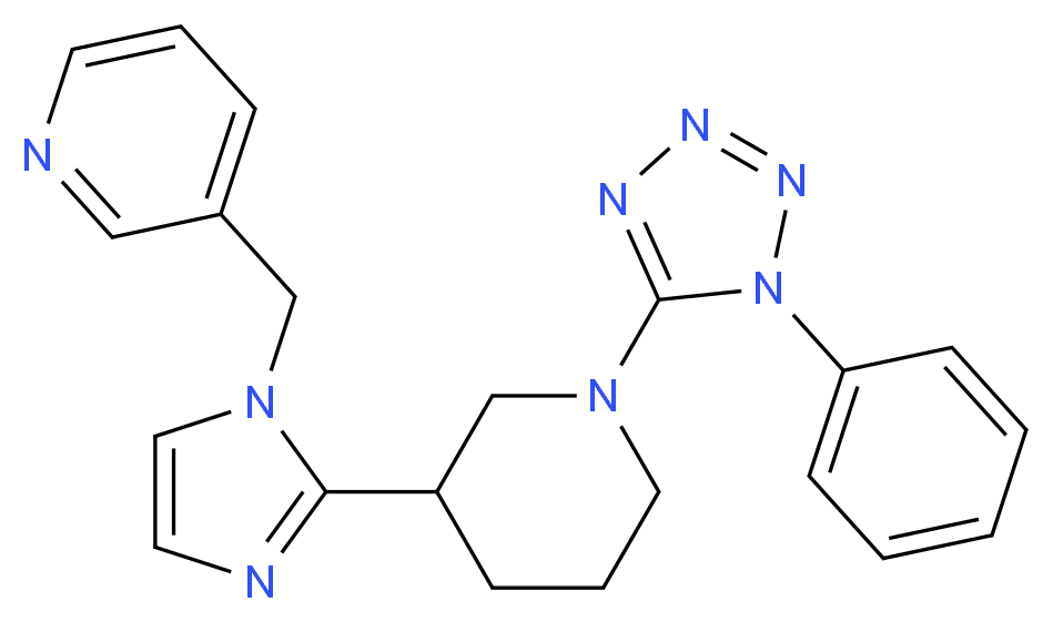 3-({2-[1-(1-phenyl-1H-tetrazol-5-yl)piperidin-3-yl]-1H-imidazol-1-yl}methyl)pyridine_Molecular_structure_CAS_)
