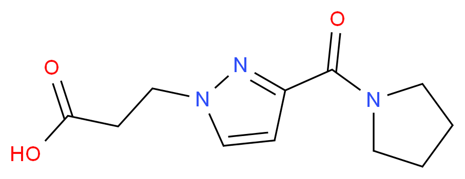 3-[3-(pyrrolidin-1-ylcarbonyl)-1H-pyrazol-1-yl]propanoic acid_Molecular_structure_CAS_)