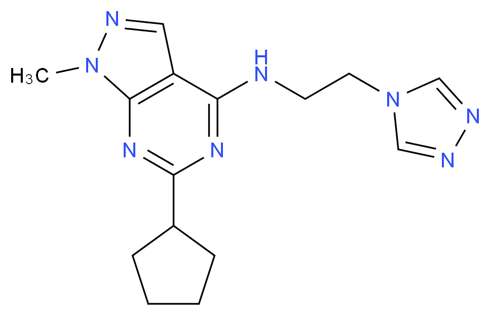 6-cyclopentyl-1-methyl-N-[2-(4H-1,2,4-triazol-4-yl)ethyl]-1H-pyrazolo[3,4-d]pyrimidin-4-amine_Molecular_structure_CAS_)