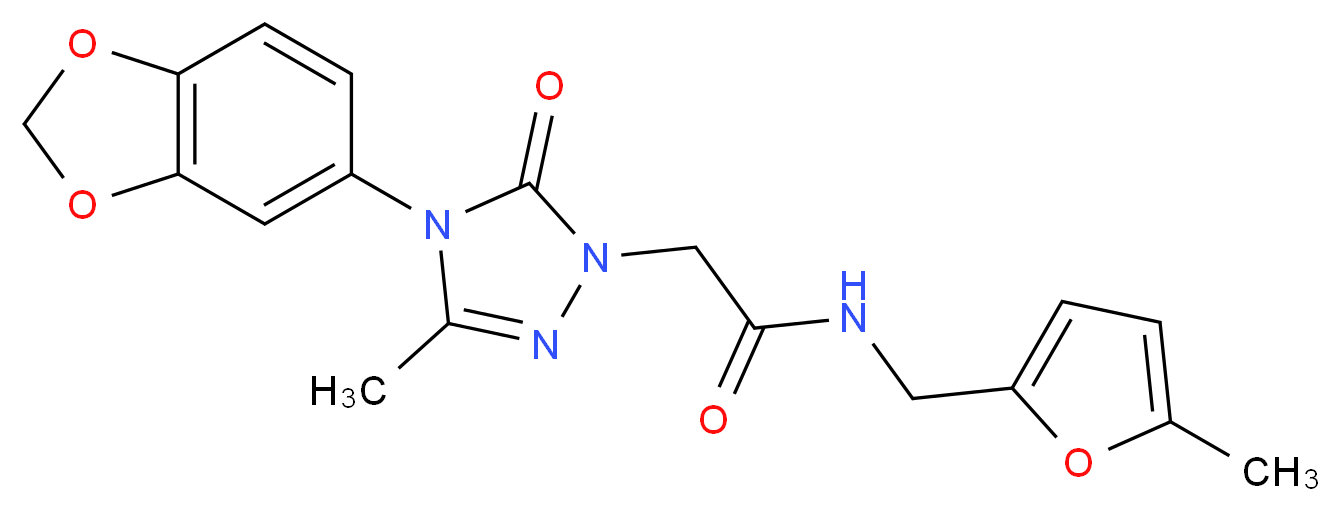 2-[4-(1,3-benzodioxol-5-yl)-3-methyl-5-oxo-4,5-dihydro-1H-1,2,4-triazol-1-yl]-N-[(5-methyl-2-furyl)methyl]acetamide_Molecular_structure_CAS_)