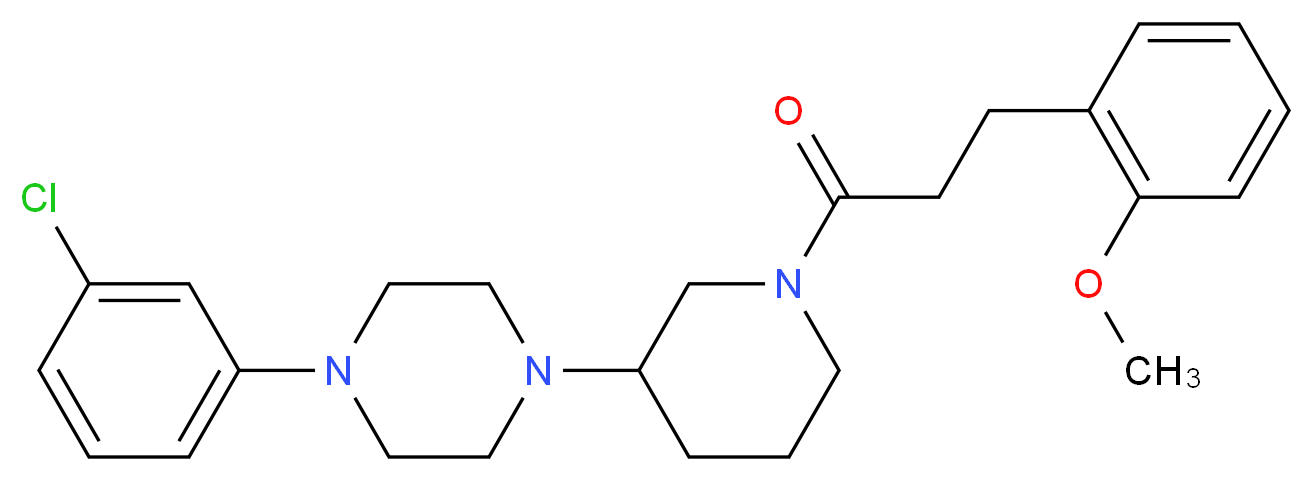 1-(3-chlorophenyl)-4-{1-[3-(2-methoxyphenyl)propanoyl]-3-piperidinyl}piperazine_Molecular_structure_CAS_)