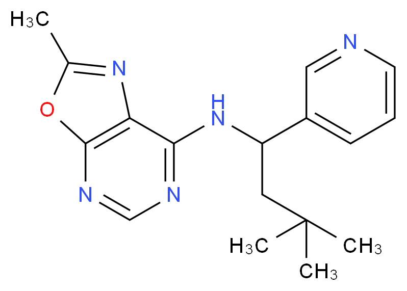 N-(3,3-dimethyl-1-pyridin-3-ylbutyl)-2-methyl[1,3]oxazolo[5,4-d]pyrimidin-7-amine_Molecular_structure_CAS_)
