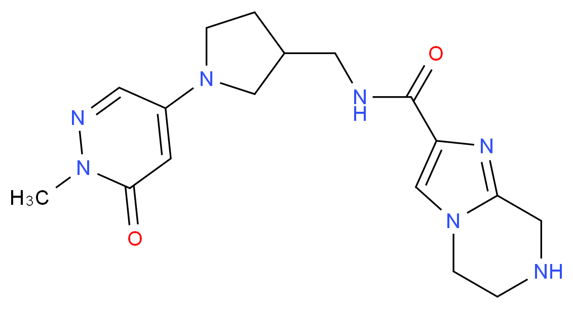 N-{[1-(1-methyl-6-oxo-1,6-dihydro-4-pyridazinyl)-3-pyrrolidinyl]methyl}-5,6,7,8-tetrahydroimidazo[1,2-a]pyrazine-2-carboxamide_Molecular_structure_CAS_)