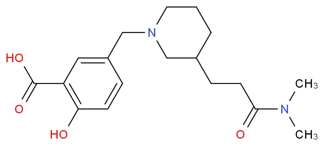 5-({3-[3-(dimethylamino)-3-oxopropyl]-1-piperidinyl}methyl)-2-hydroxybenzoic acid_Molecular_structure_CAS_)