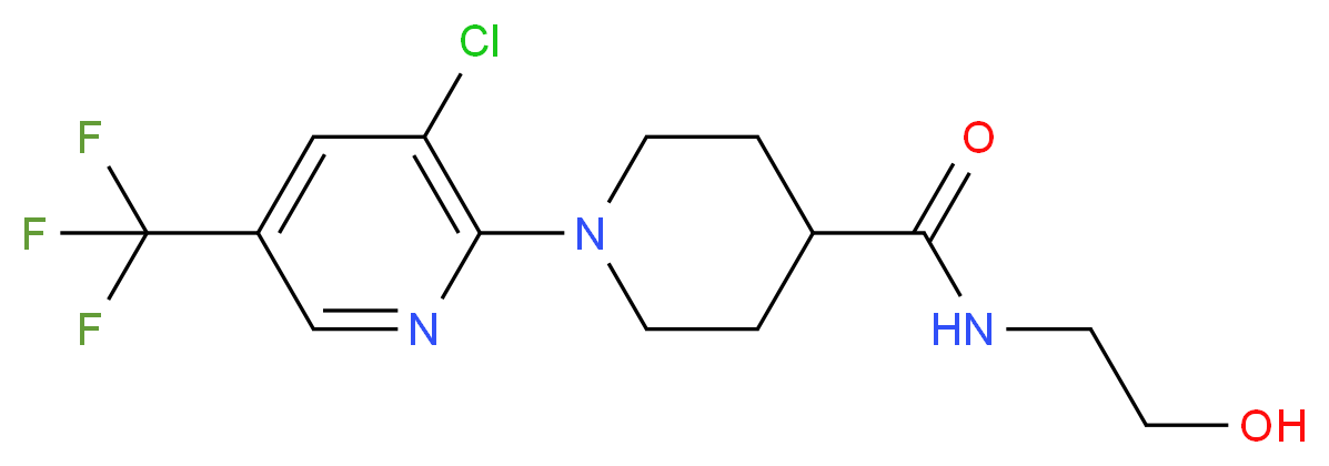 1-[3-Chloro-5-(trifluoromethyl)pyridin-2-yl]-N-(2-hydroxyethyl)piperidine-4-carboxamide 97%_Molecular_structure_CAS_)