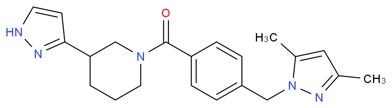 1-{4-[(3,5-dimethyl-1H-pyrazol-1-yl)methyl]benzoyl}-3-(1H-pyrazol-3-yl)piperidine_Molecular_structure_CAS_)