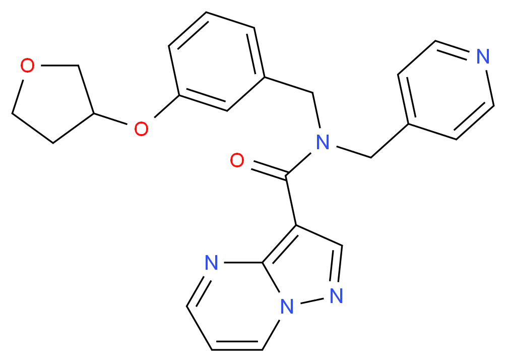 N-(4-pyridinylmethyl)-N-[3-(tetrahydro-3-furanyloxy)benzyl]pyrazolo[1,5-a]pyrimidine-3-carboxamide_Molecular_structure_CAS_)