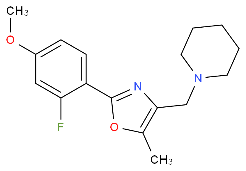 1-{[2-(2-fluoro-4-methoxyphenyl)-5-methyl-1,3-oxazol-4-yl]methyl}piperidine_Molecular_structure_CAS_)