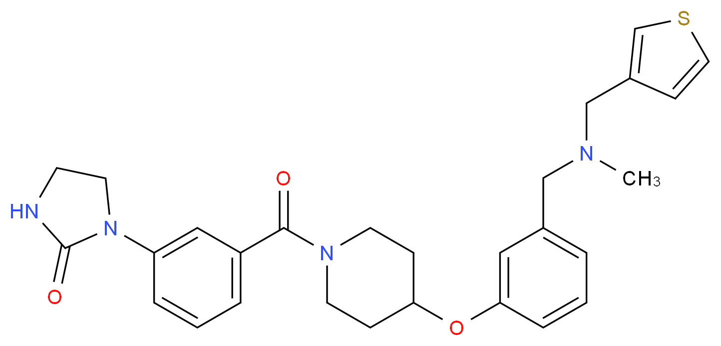1-(3-{[4-(3-{[methyl(3-thienylmethyl)amino]methyl}phenoxy)-1-piperidinyl]carbonyl}phenyl)-2-imidazolidinone_Molecular_structure_CAS_)