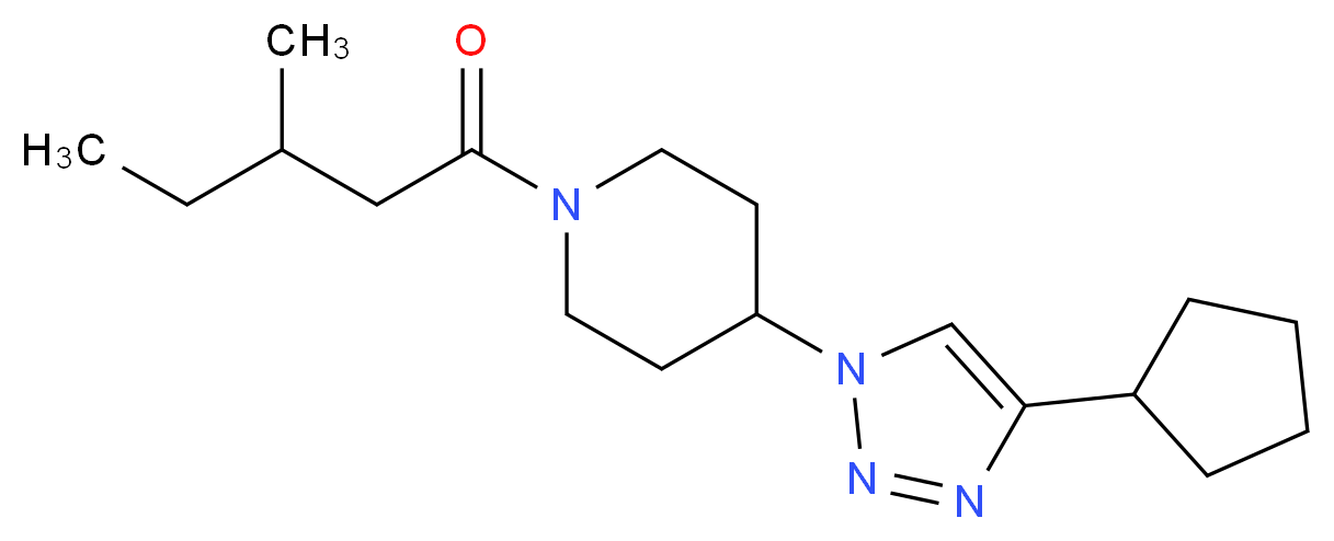 4-(4-cyclopentyl-1H-1,2,3-triazol-1-yl)-1-(3-methylpentanoyl)piperidine_Molecular_structure_CAS_)