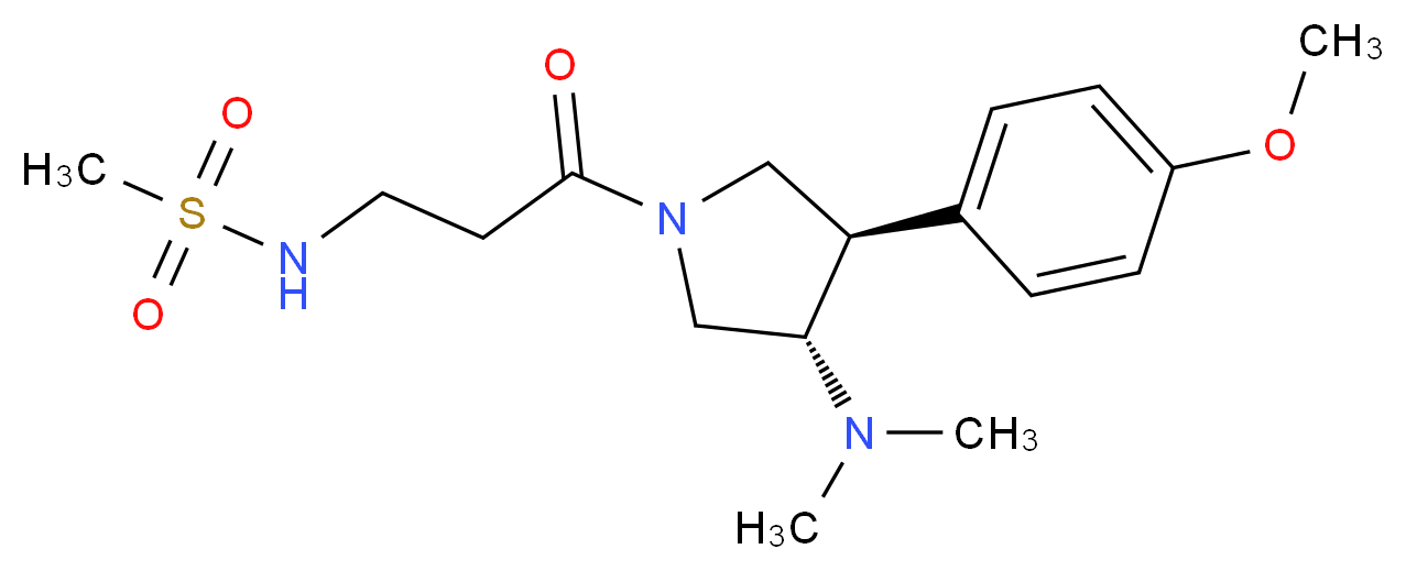 N-{3-[(3S*,4R*)-3-(dimethylamino)-4-(4-methoxyphenyl)pyrrolidin-1-yl]-3-oxopropyl}methanesulfonamide (non-preferred name)_Molecular_structure_CAS_)