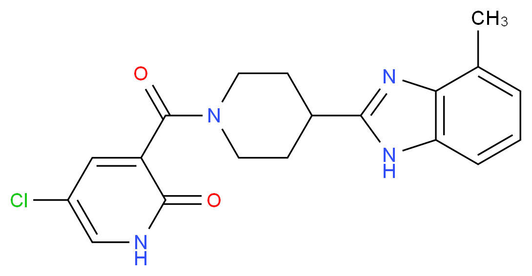 5-chloro-3-{[4-(4-methyl-1H-benzimidazol-2-yl)-1-piperidinyl]carbonyl}-2(1H)-pyridinone_Molecular_structure_CAS_)