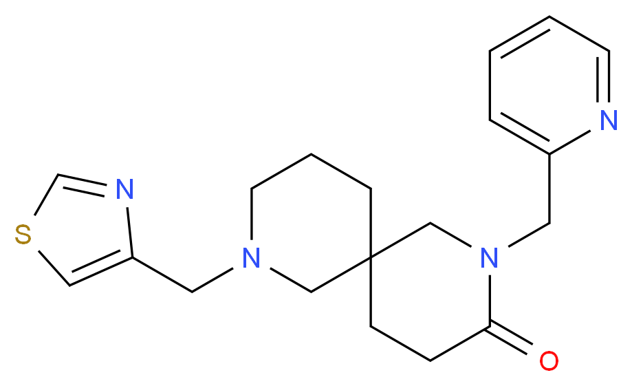 2-(2-pyridinylmethyl)-8-(1,3-thiazol-4-ylmethyl)-2,8-diazaspiro[5.5]undecan-3-one_Molecular_structure_CAS_)
