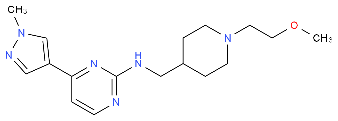 N-{[1-(2-methoxyethyl)piperidin-4-yl]methyl}-4-(1-methyl-1H-pyrazol-4-yl)pyrimidin-2-amine_Molecular_structure_CAS_)