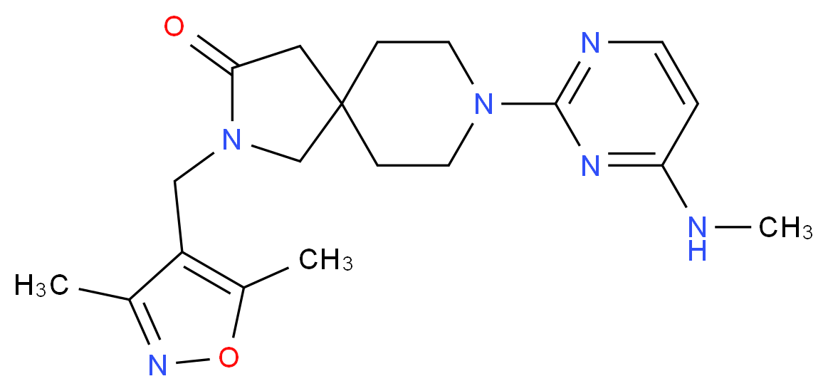 2-[(3,5-dimethylisoxazol-4-yl)methyl]-8-[4-(methylamino)pyrimidin-2-yl]-2,8-diazaspiro[4.5]decan-3-one_Molecular_structure_CAS_)