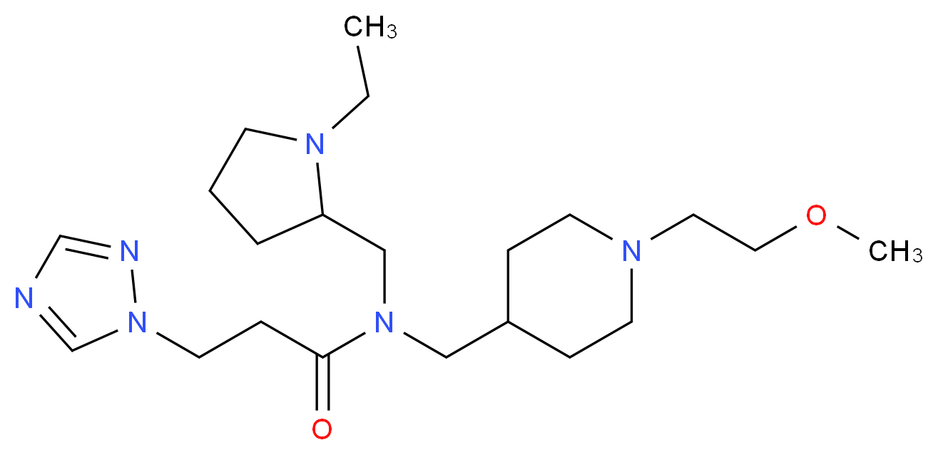 N-[(1-ethyl-2-pyrrolidinyl)methyl]-N-{[1-(2-methoxyethyl)-4-piperidinyl]methyl}-3-(1H-1,2,4-triazol-1-yl)propanamide_Molecular_structure_CAS_)