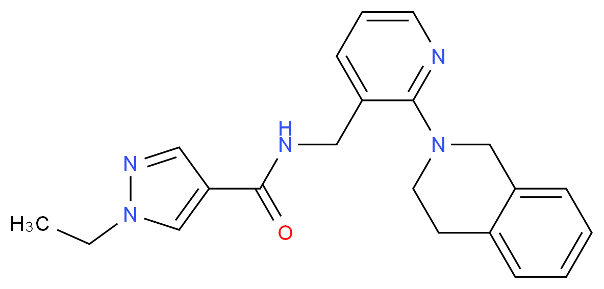 N-{[2-(3,4-dihydro-2(1H)-isoquinolinyl)-3-pyridinyl]methyl}-1-ethyl-1H-pyrazole-4-carboxamide_Molecular_structure_CAS_)