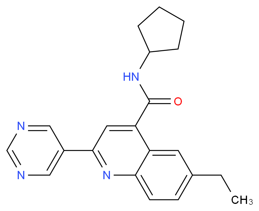 N-cyclopentyl-6-ethyl-2-pyrimidin-5-ylquinoline-4-carboxamide_Molecular_structure_CAS_)