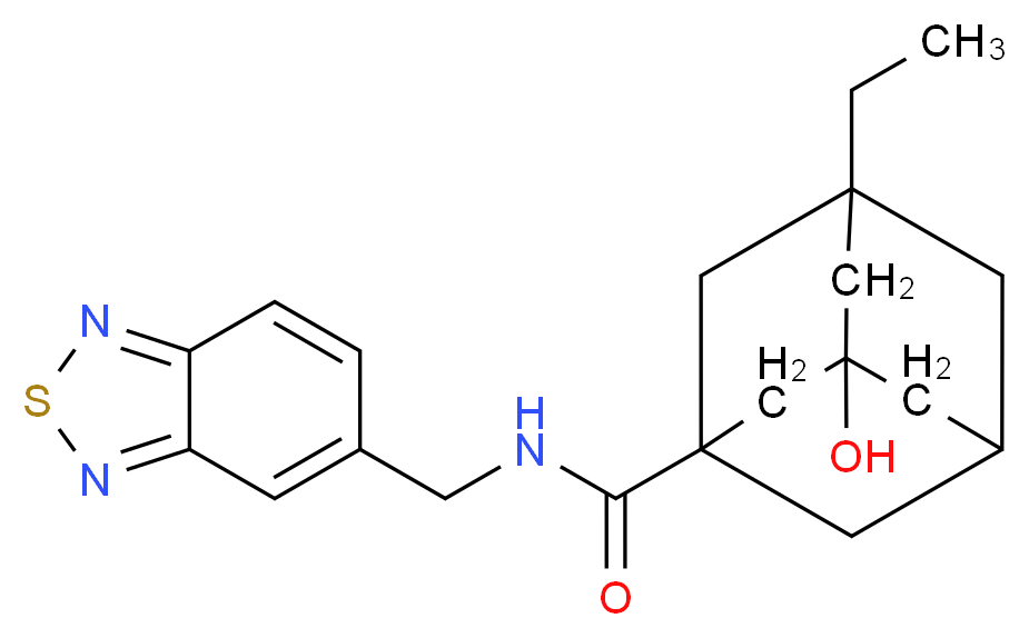 N-(2,1,3-benzothiadiazol-5-ylmethyl)-3-ethyl-5-hydroxyadamantane-1-carboxamide_Molecular_structure_CAS_)