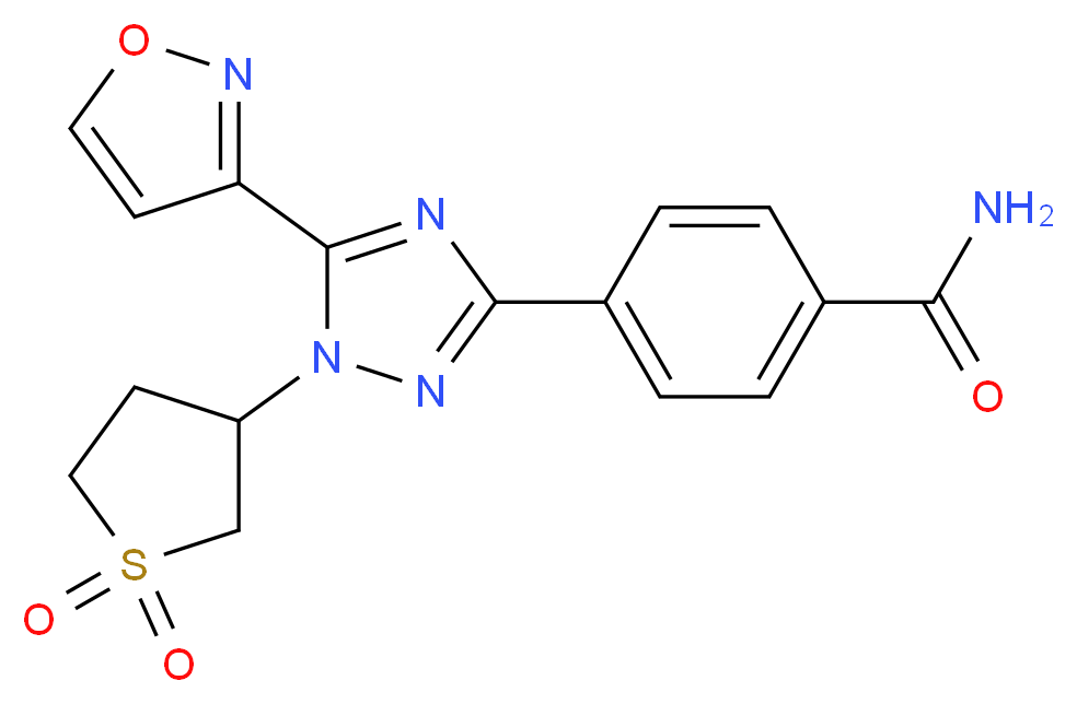 4-[1-(1,1-dioxidotetrahydro-3-thienyl)-5-isoxazol-3-yl-1H-1,2,4-triazol-3-yl]benzamide_Molecular_structure_CAS_)