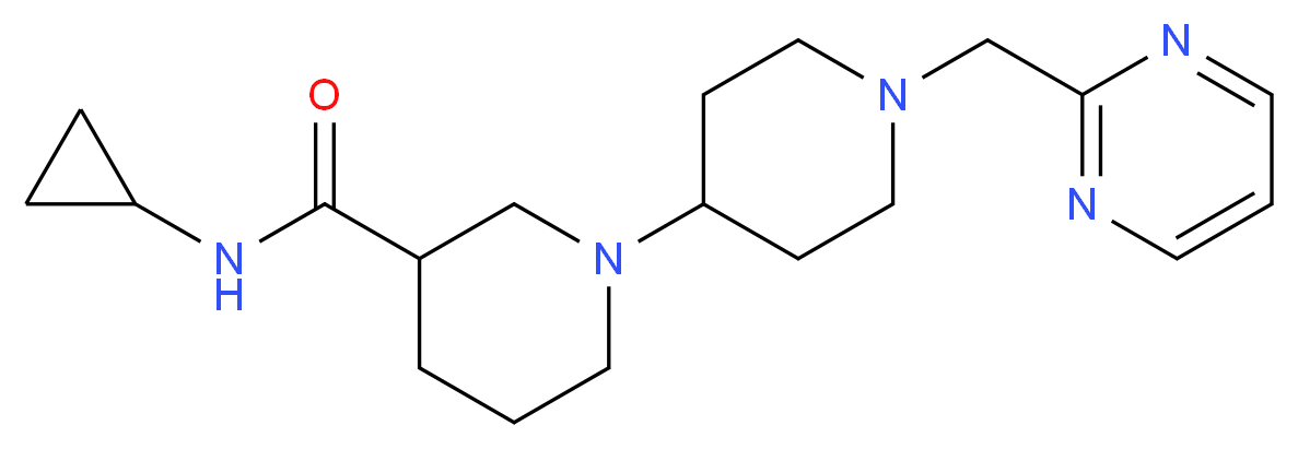 N-cyclopropyl-1'-(pyrimidin-2-ylmethyl)-1,4'-bipiperidine-3-carboxamide_Molecular_structure_CAS_)
