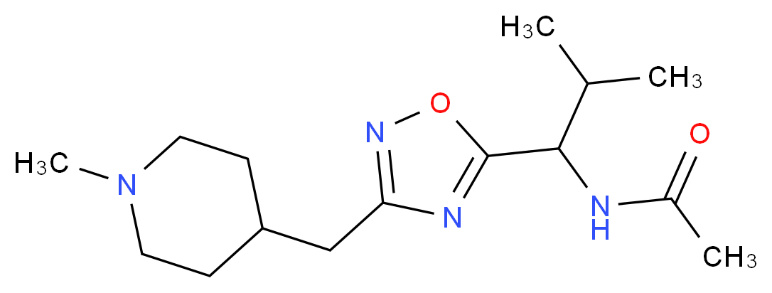 N-(2-methyl-1-{3-[(1-methylpiperidin-4-yl)methyl]-1,2,4-oxadiazol-5-yl}propyl)acetamide_Molecular_structure_CAS_)