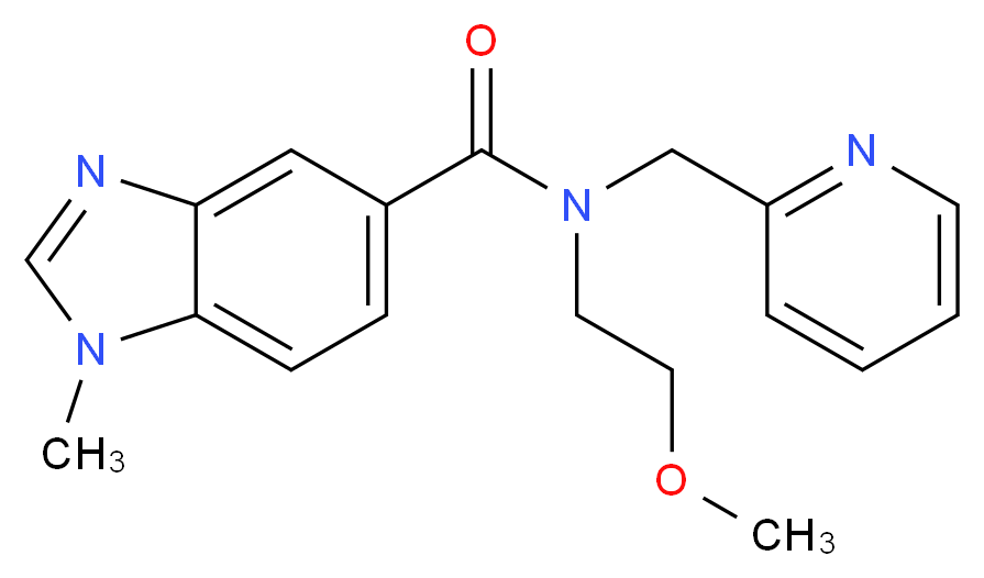 N-(2-methoxyethyl)-1-methyl-N-(pyridin-2-ylmethyl)-1H-benzimidazole-5-carboxamide_Molecular_structure_CAS_)